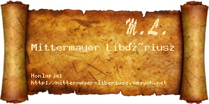 Mittermayer Libériusz névjegykártya